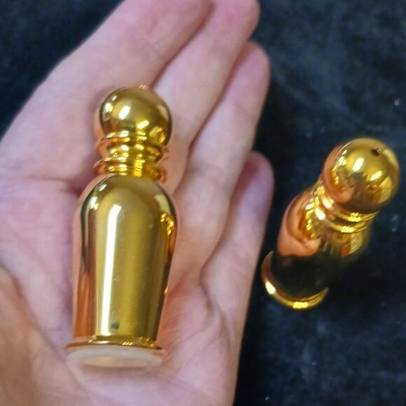 Vintage PM Italy Gold-Tone S&P Shakers Hollywood Regency Barware Hostess Set - Picture 5 of 9